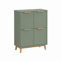 Sideboard Grün MDF mit Kiefernholzbeinen rechteckig 80 x 40 x 110 cm