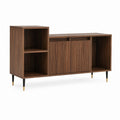 TV Sideboard Nussbaumoptik MDF rechteckig mit Schiebetüren 160 x 40 x 90 cm