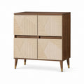 Sideboard mit 4 Türen in Walnuss und Beige aus MDF 100 x 40 x 120 cm
