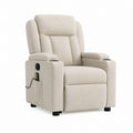 Elektrischer Fernsehsessel Relaxsessel Beige Polyester mit Liegefunktion 85 x 92 x 105 cm