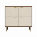 Sideboard mit 4 Türen Walnuss Creme MDF rechteckig 120 x 40 x 110 cm