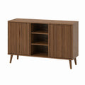 Sideboard Nussbaumfurnier rechteckig mit 2 Türen und 3 offenen Fächern 120 x 40 x 75 cm