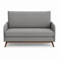 2-Sitzer Sofa Grau mit Polyesterbezug und Massivholzfüßen 130 x 80 x 85 cm