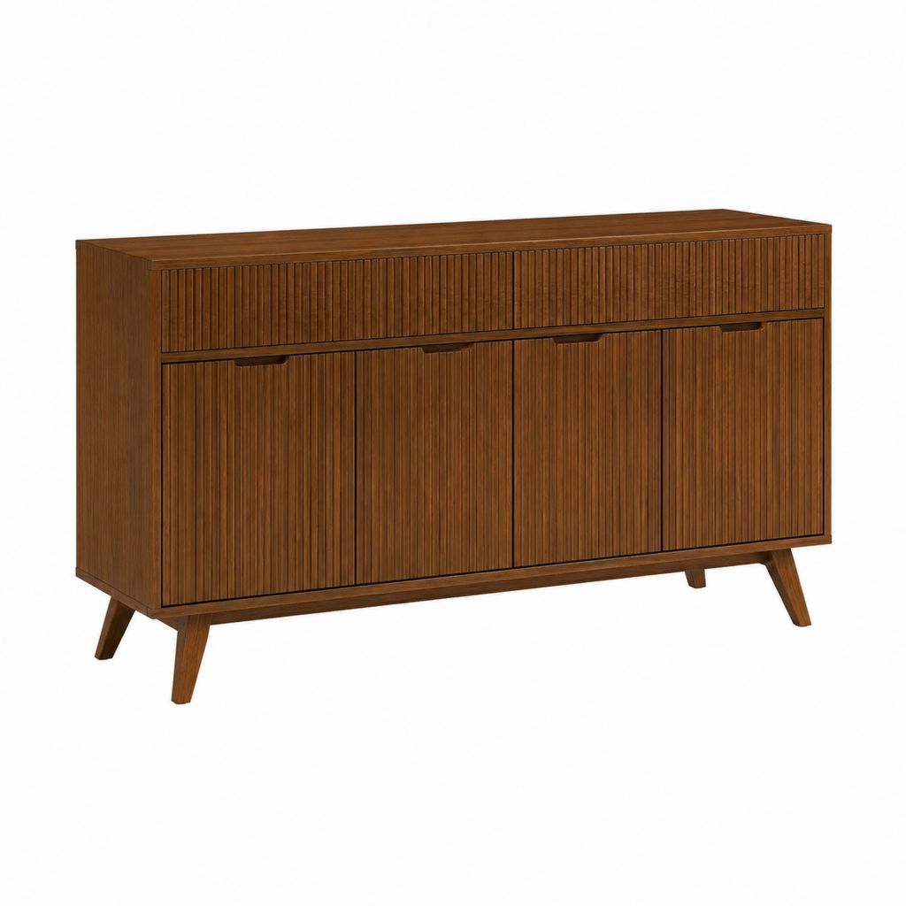 Sideboard Walnussfarben MDF mit Walnussfurnier Rechteckig 160 x 40 x 85 cm