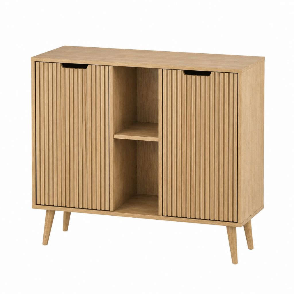 Sideboard Eichenoptik aus MDF rechteckig 100 x 40 x 90 cm