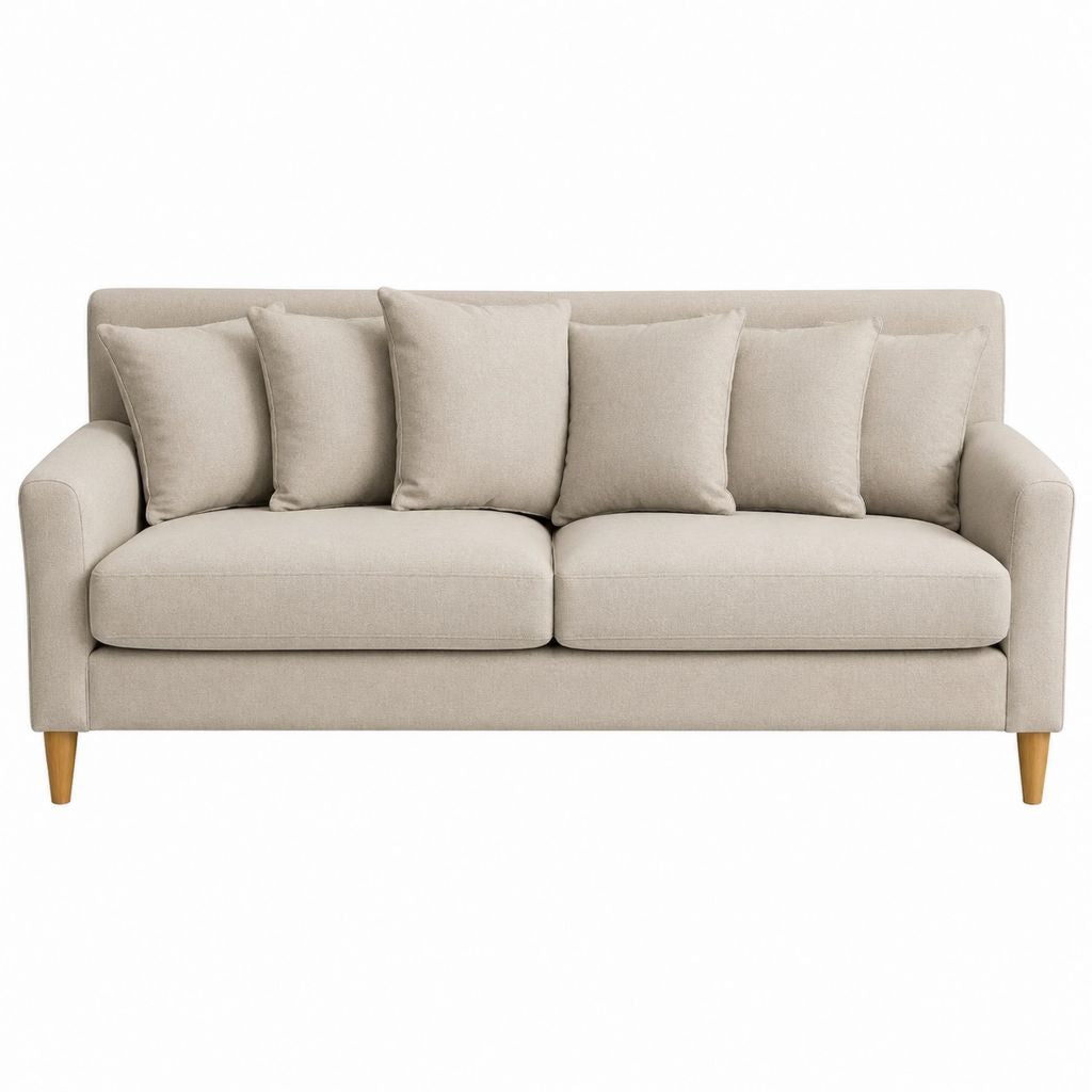 2-Sitzer Sofa Beige aus Polyester Rechteckig 178 x 86 x 84 cm